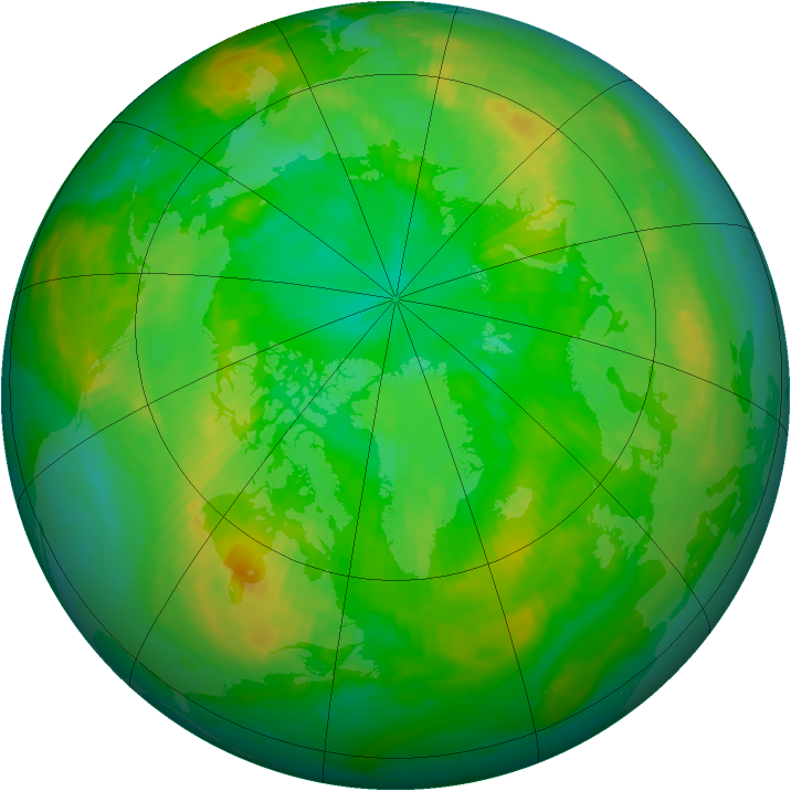 Arctic ozone map for 11 July 1985